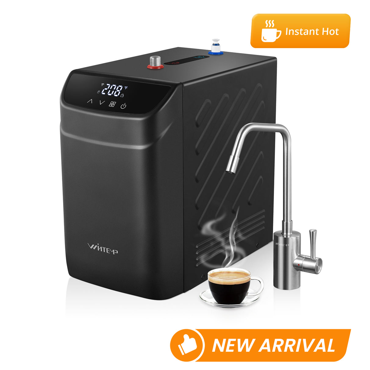 WINTEMP 2-in-1 Instant Hot & Filtered Water Dispenser — 208°F Under-Sink System with Smart Wi-Fi Control