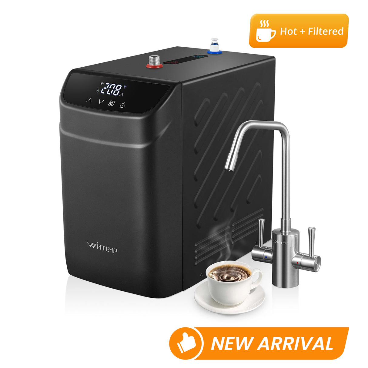 WINTEMP 2-in-1 Instant Hot & Filtered Water Dispenser — 208°F Under-Sink System with Smart Wi-Fi Control